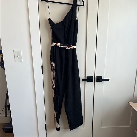 Anthropologie Black and White Floral Jumpsuit with Bold Design - Picture 6 of 6